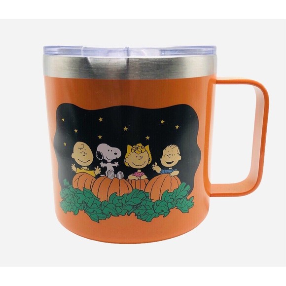 NEW Halloween Peanut Snoopy Great Pumpkin Insulated Steel Travel Coffee Mug Tea - Picture 10 of 10